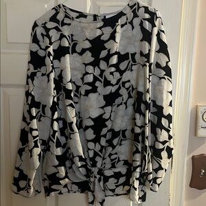 Floral Black and Cream blouse